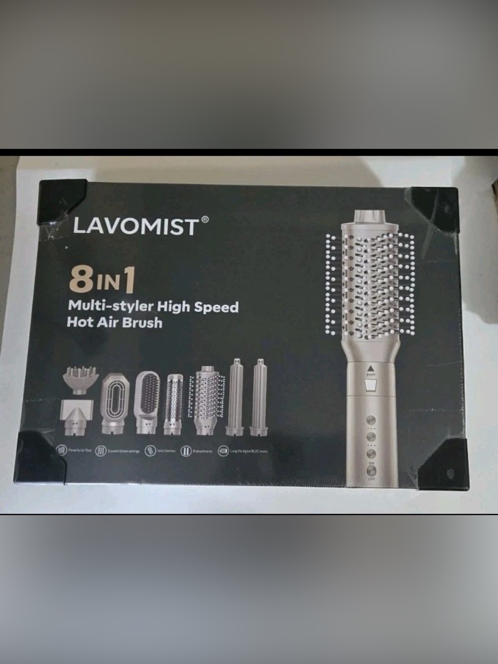 8-in-1 High-Speed Hot Air Brush - Silver
